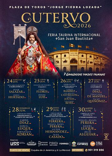 Cartel Feria San Juan Bautista Cutervo 2026