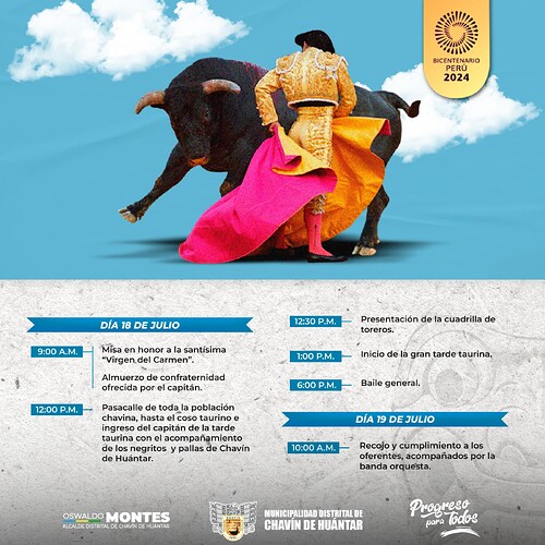 Corrida de toros en Chavin de Huantar 2024