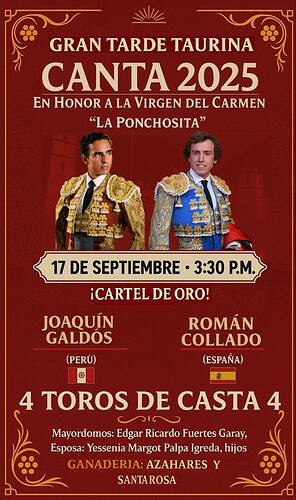 Corrida de toros - Canta 2025